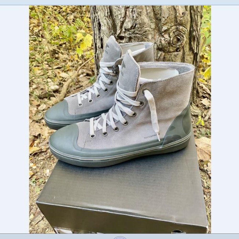 SOREL Mens Cheyanne Metro HI Wp Boot Sneaker Size 11 Gray Quarry New Fast Ship - Picture 2 of 6